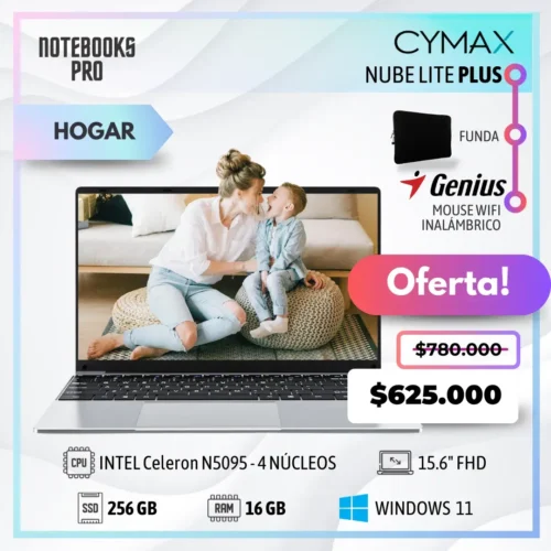 CYMAX NUBE LITE PLUS - Intel Celeron N5095 - 256 GB - 16GB RAM - 15.6" FHD