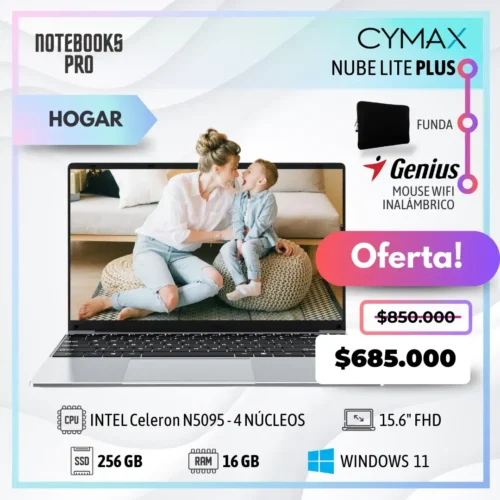 CYMAX NUBE LITE PLUS - Intel Celeron N5095 - 256 GB - 16GB RAM - 15.6" FHD