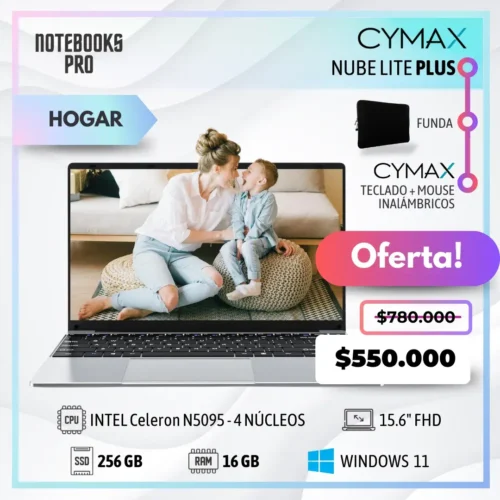 CYMAX NUBE LITE PLUS - Intel Celeron N5095 - 256 GB - 16GB RAM - 15.6" FHD