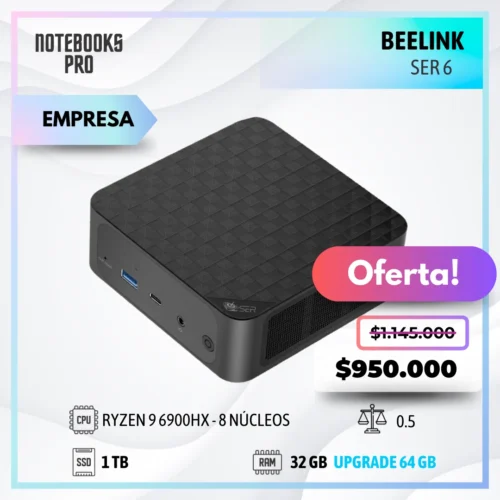 MINI PC BEELINK SER 6 - RYZEN 9 6900HX - SSD 1TB - 32 GB RAM DDR5 - 8 núcleos