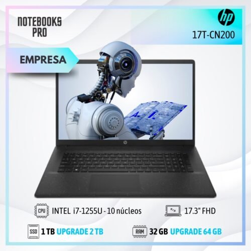 HP 17T-CN200 - i7-1255U - SSD 1TB - 32 GB RAM - 17.3" FHD - 10 núcleos