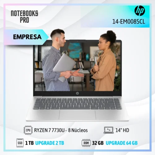 HP 14-EM0085CL - RYZEN 7 7730U - SSD 1 TB - 32 GB RAM - 14" HD - 8 Núcleos
