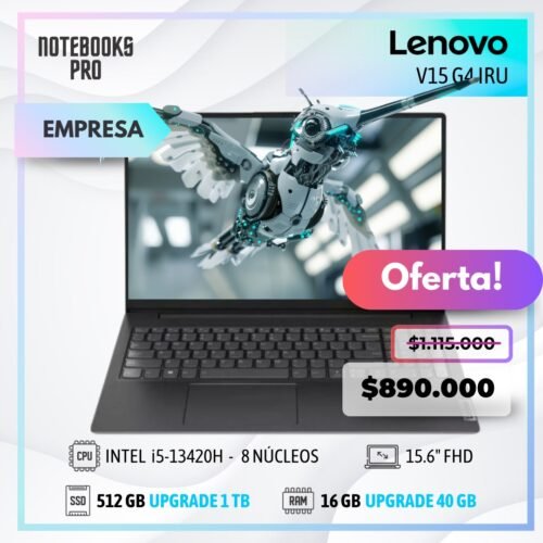 LENOVO V15 G4 IRU - i5-13420H - SSD 512 GB - 16 GB RAM - 15.6" FHD - 8 núcleos - Teclado español