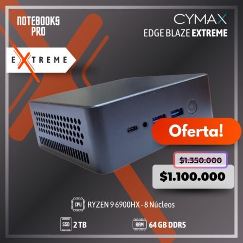 MINI PC CYMAX 9 EDGE BLAZE EXTREME - RYZEN 9 6900HX - SSD 2 TB - 64 GB RAM DDR5 - 8 Núcleos