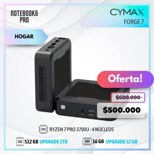 MINI PC CYMAX FORGE 7 - RYZEN 7 PRO 3700U - SSD 512 - 16 GB RAM - 4 Núcleos