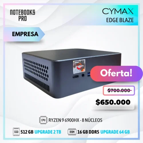 MINI PC CYMAX 9 EDGE BLAZE - RYZEN 9 6900HX - SSD 512 GB - 16 GB RAM DDR5 - 8 Núcleos