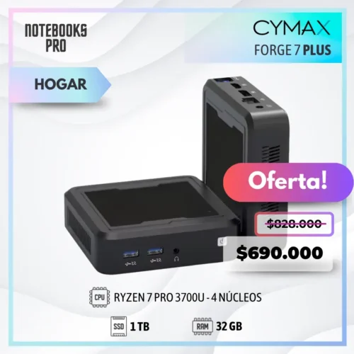 MINI PC CYMAX FORGE 7 PLUS - RYZEN 7 PRO 3700U - SSD 1 TB - 32 GB RAM - 4 Núcleos