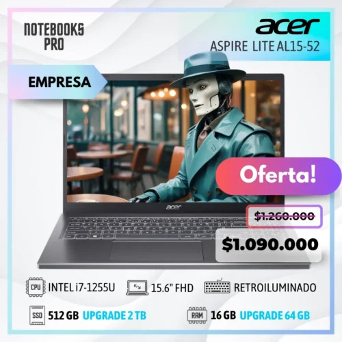 ACER ASPIRE LITE AL15-52 - i7-1255U - SSD 512 GB - 16 GB RAM - 15.6" FHD