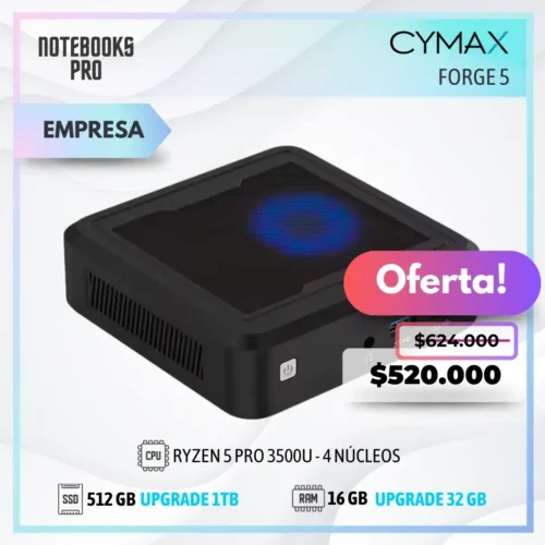MINI PC CYMAX FORGE 5 - RYZEN 5 PRO 3500U - SSD 512 GB - 16 GB RAM - 4 Núcleos