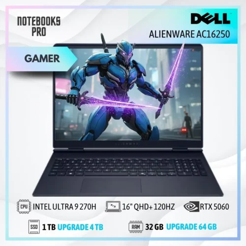 DELL ALIENWARE AC16250 - INTEL CORE 9 270H - SSD 1 TB - 32 GB DDR5 - RTX 5060 - 16" QHD+ 120Hz