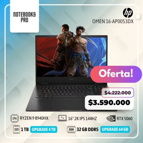 HP OMEN 16-AP0053DX - RYZEN 9 8940HX  - SSD 1 TB - 32 GB RAM DDR5 - RTX 5060 - 16" FHD+ IPS 144Hz