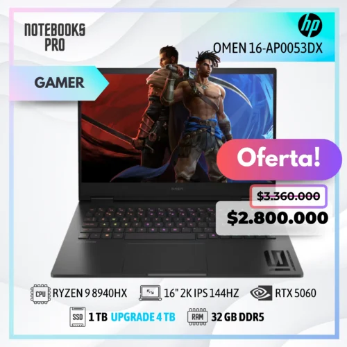 HP OMEN 16-AP0053DX - RYZEN 9 8940HX  - SSD 1 TB - 32 GB RAM DDR5 - RTX 5060 - 16" 2K IPS 144Hz