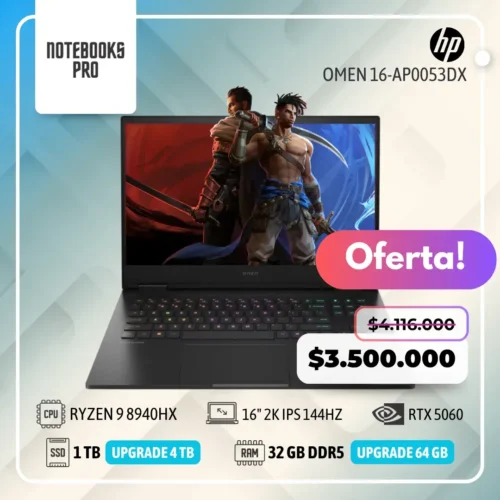HP OMEN 16-AP0053DX - RYZEN 9 8940HX  - SSD 1 TB - 32 GB RAM DDR5 - RTX 5060 - 16" FHD+ IPS 144Hz