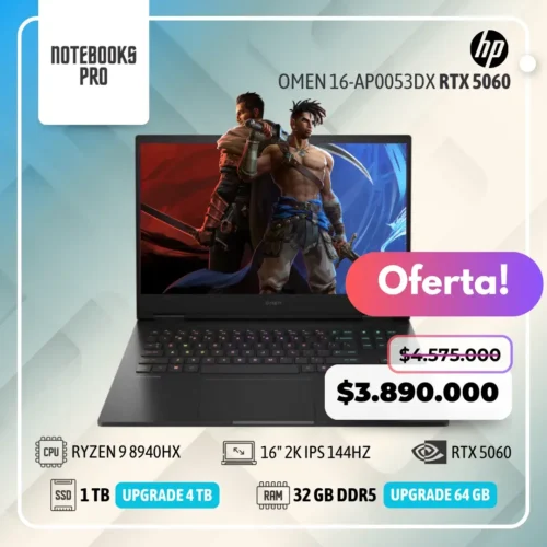HP OMEN 16-AP0053DX - RYZEN 9 8940HX  - SSD 1 TB - 32 GB RAM DDR5 - RTX 5060 - 16" FHD+ IPS 144Hz
