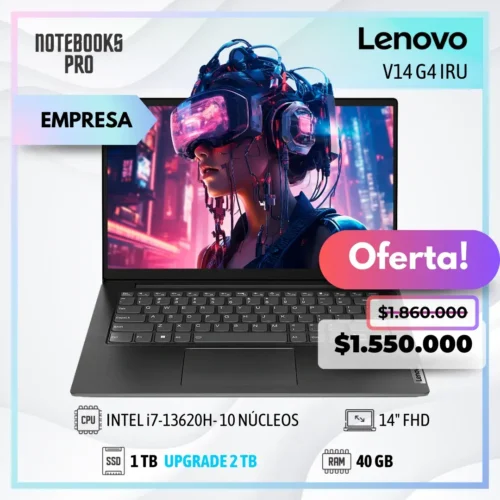 LENOVO V14 G4 IRU - i7-13620H - SSD 1 TB - 40 GB RAM - 14" FHD - 10 Núcleos