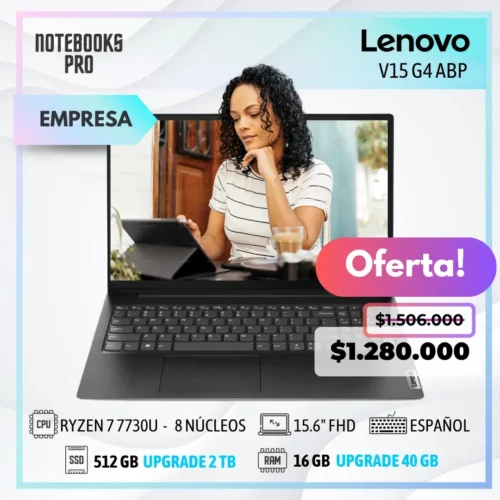 LENOVO V15 G4 ABP - RYZEN 7 7730U - SSD 512 GB - 16 GB - 15.6" FHD - 8 núcleos - Teclado español