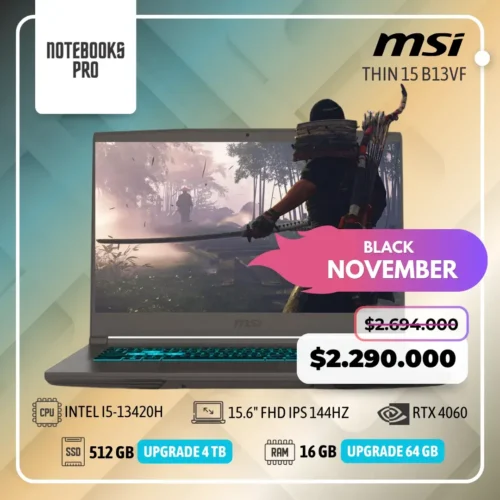 MSI THIN 15 B13VF - i5-13420H - SSD 512 GB - 16 GB RAM - RTX 4060 - 15.6" FHD IPS 144Hz