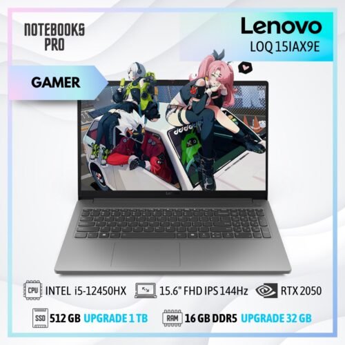 LENOVO LOQ 15IAX9E - i5-12450HX - SSD 512 GB - 16 GB DDR5 - RTX 2050 - 15.6" FHD IPS 144Hz