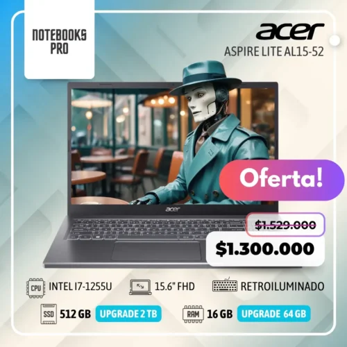 ACER ASPIRE LITE AL15-52 - i7-1255U - SSD 512 GB - 16 GB RAM - 15.6" FHD