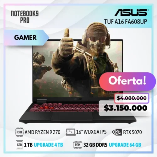 ASUS TUF A16 FA608UP - RYZEN 9 270 - SSDS 1 TB - 32 GB DDR5 - RTX 5070 - 16" WUXGA IPS