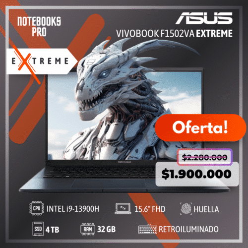 ASUS VIVOBOOK F1502VA EXTREME - i9-13900H - SSD 4 TB - 32 GB RAM - 15.6" FHD