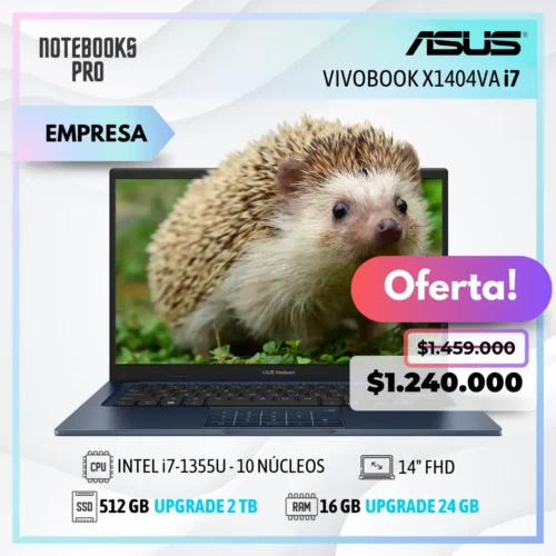 ASUS VIVOBOOK X1404VA - i7-1355U - SSD 512 GB - 16 GB RAM - 14" FHD - 10 Núcleos