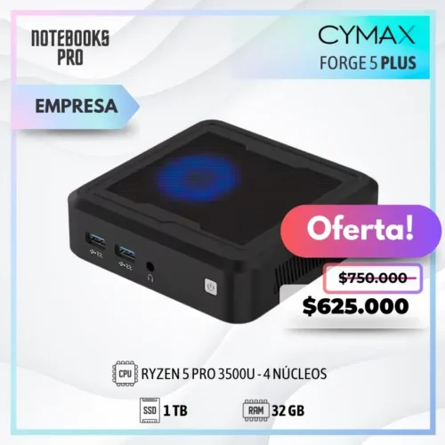 MINI PC CYMAX FORGE 5 PLUS - RYZEN 5 PRO 3500U - SSD 1 TB - 32 GB RAM - 4 Núcleos