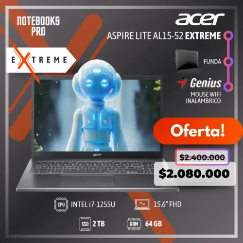 ACER ASPIRE LITE AL15-52 EXTREME - i7-1255U - SSD 2 TB - 64 GB RAM - 15.6" FHD