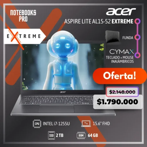 ACER ASPIRE LITE AL15-52 EXTREME - i7-1255U - SSD 2 TB - 64 GB RAM - 15.6" FHD