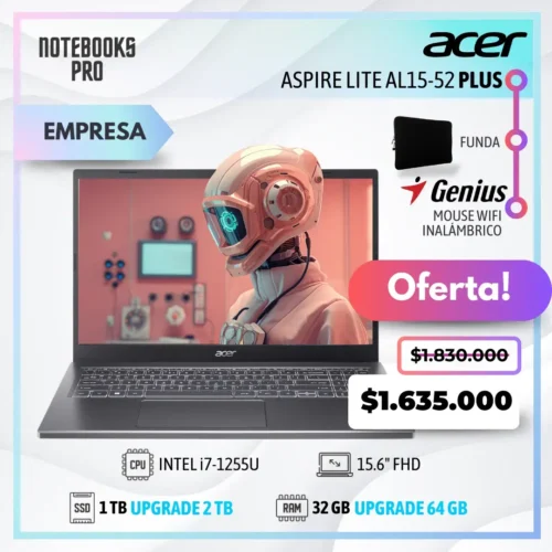 ACER ASPIRE LITE AL15-52 PLUS - i7-1255U - SSD 1 TB - 32 GB RAM - 15.6" FHD