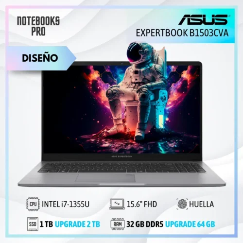 ASUS EXPERTBOOK B1503CVA - i7-1355U - SSD 1 TB - 32 GB RAM DDR5 - 15.6'' FHD - 10 Núcleos - Teclado retroiluminado - Lector de huella