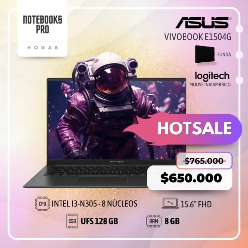 ASUS VIVOBOOK E1504G - i3-N305 - UFS 128 GB - 8 GB RAM - 15.6" FHD - 8 Núcleos