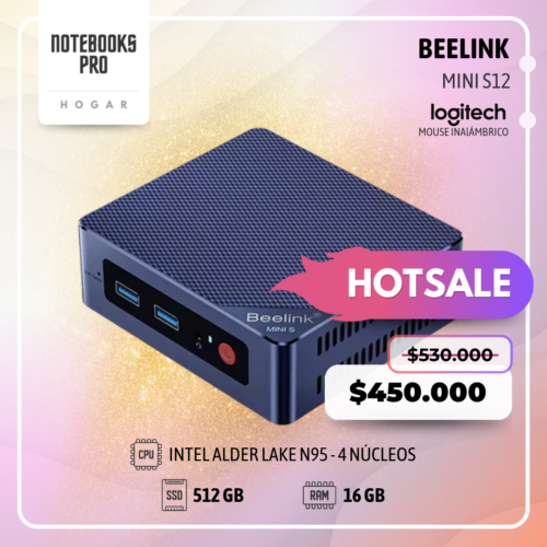MINI PC BEELINK MINI S12 - INTEL ALDER LAKE N95 - SSD 512 GB - 16 GB RAM - 4 Núcleos