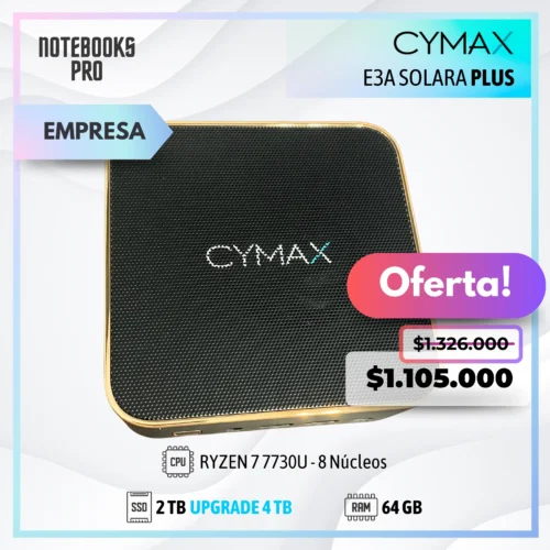 MINI PC CYMAX E3A SOLARA PLUS - RYZEN 7 7730U - SSD 2 TB - 64 GB RAM - 8 Núcleos