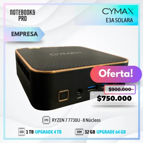 MINI PC CYMAX E3A SOLARA - RYZEN 7 7730U - SSD 1 TB - 32 GB RAM - 8 Núcleos