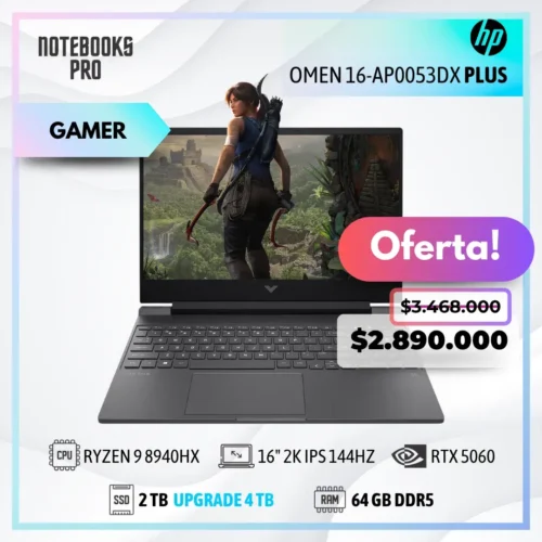 HP OMEN 16-AP0053DX PLUS - RYZEN 9 8940HX  - SSD 2 TB - 64 GB RAM DDR5 - RTX 5060 - 16" 2K IPS 144Hz