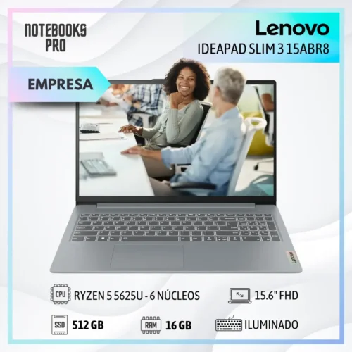 LENOVO IDEAPAD SLIM 3 15ABR8 - RYZEN 5 5625U - SSD 512 GB - 16 GB RAM - 15.6" FHD - 6 Núcleos