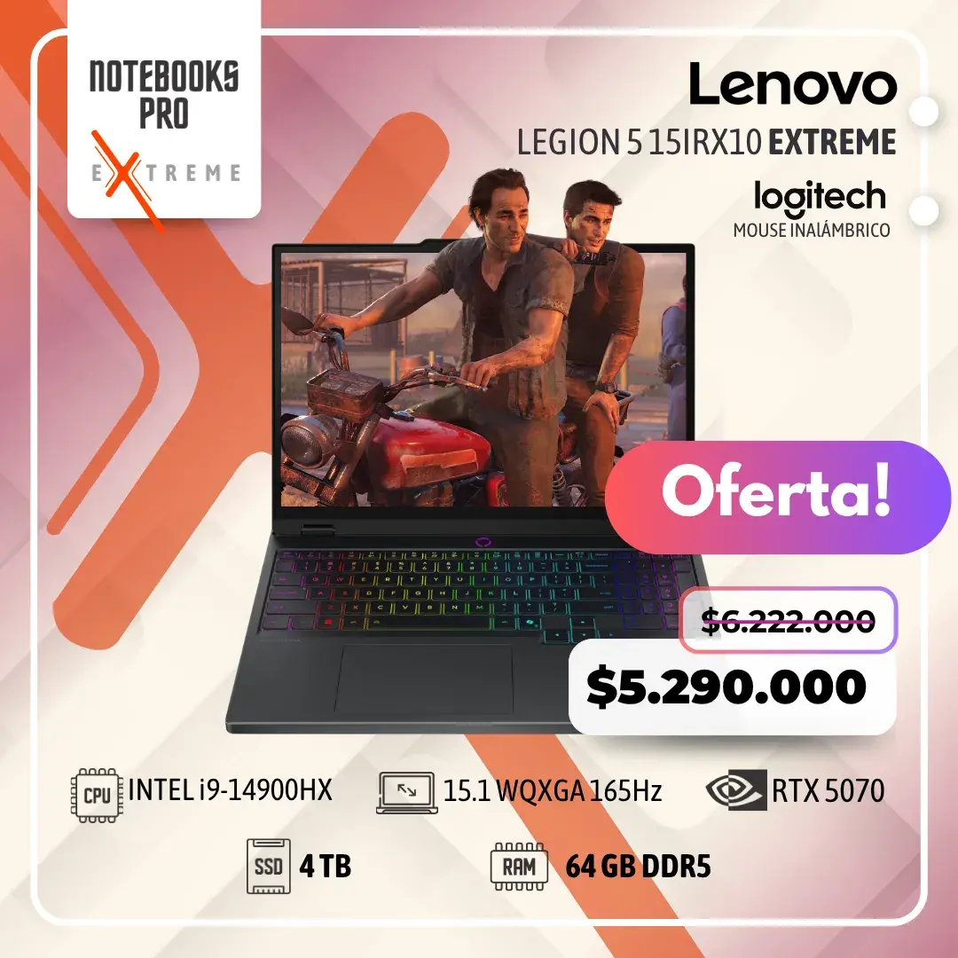 LENOVO LEGION 5 15IRX10 EXTREME - i9-14900HX - SSD 4 TB - 64 GB RAM DDR5 - 15.1 WQXGA OLED 165Hz - RTX 5070