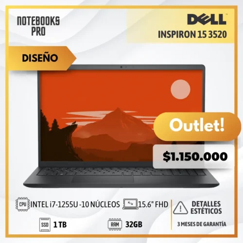 (OUTLET) DELL INSPIRON 15 3520 - i7-1255U - 1 TB SSD - 32 GB RAM -  15.6" FHD