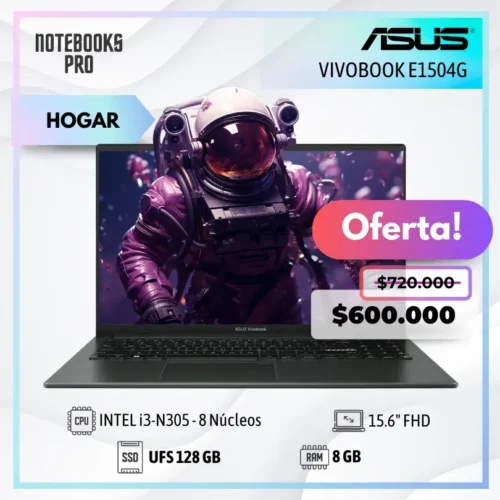 ASUS VIVOBOOK E1504G - i3-N305 - UFS 128 GB - 8 GB RAM - 15.6" FHD - 8 Núcleos
