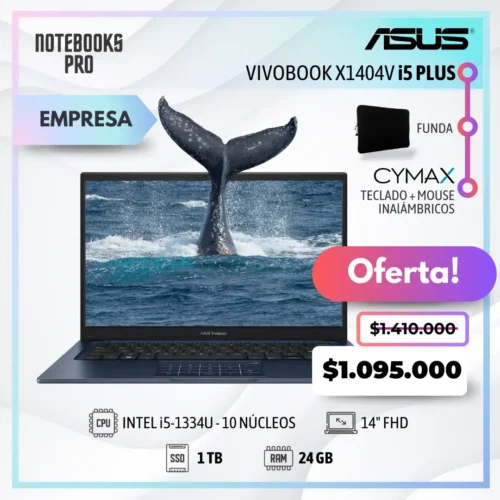ASUS VIVOBOOK X1404V PLUS - i5-1334U - SSD 1 TB - 24 GB RAM - 14" FHD - 10 Núcleos