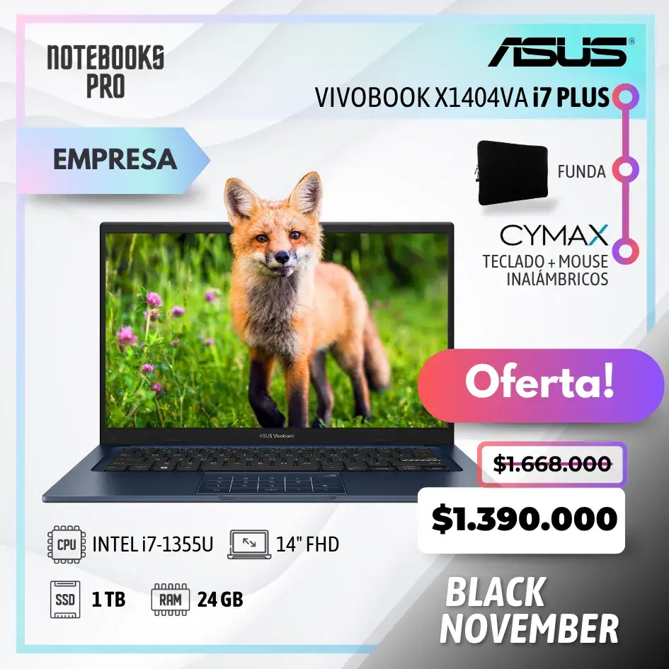 ASUS VIVOBOOK X1404VA PLUS i7-1355U SSD TB 24 GB RAM 14