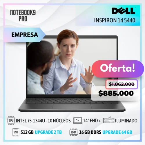 DELL INSPIRON 14 5440 - i5-1344U - SSD 512 GB - 16 GB RAM DDR5 - 14" FHD+