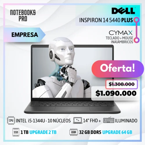 DELL INSPIRON 14 5440 PLUS - i5-1344U - SSD 1 TB - 32 GB RAM DDR5 - 14" FHD+