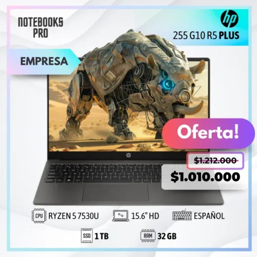 HP 255 G10 R5 PLUS - RYZEN 5 7530U - SSD 1 TB - 32 GB RAM - 15.6" HD