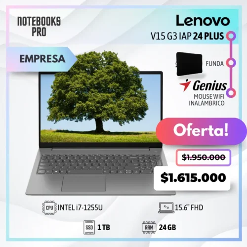 LENOVO V15 G3 IAP PLUS - i7-1255U - SSD 1 TB - 24 GB RAM - 15.6" FHD