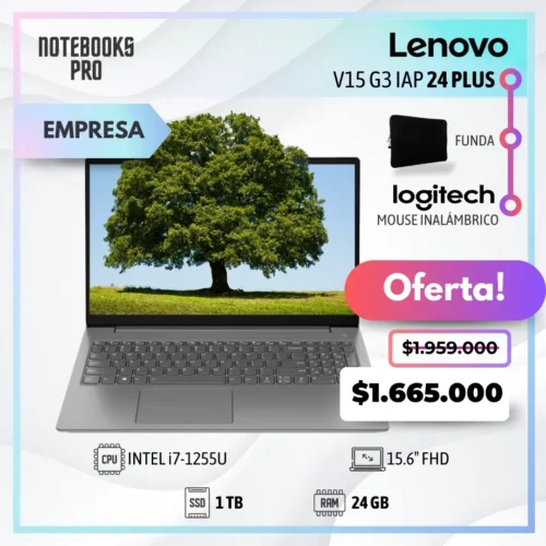 LENOVO V15 G3 IAP PLUS - i7-1255U - SSD 1 TB - 24 GB RAM - 15.6" FHD