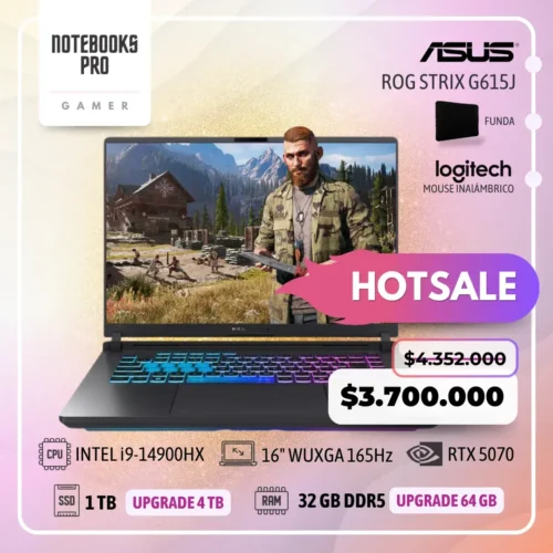 ASUS ROG STRIX G615J - i9-14900HX - SSD 1 TB - 32 GB RAM DDR5 - 16" WUXGA 240Hz - RTX 5070