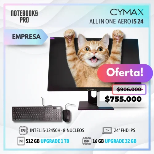 CYMAX AERO i5 ALL IN ONE - i5-12450H - SSD 512 GB - 16 GB RAM - 24" FHD IPS - 8 Núcleos