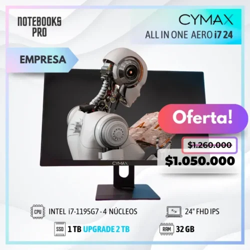 CYMAX AERO i7 ALL IN ONE - i7-1195G7 - SSD 1 TB - 32 GB RAM - 24" FHD IPS - 4 Núcleos